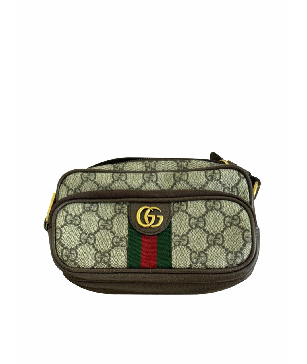 GUCCI Бежевая поясная сумка из искусственной кожи, фото 1