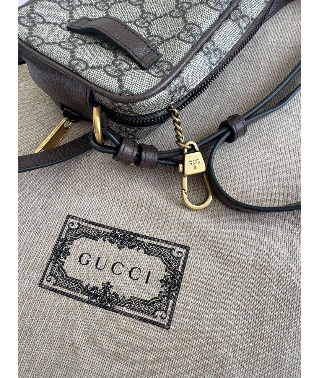 GUCCI Бежевая поясная сумка из искусственной кожи, фото 4