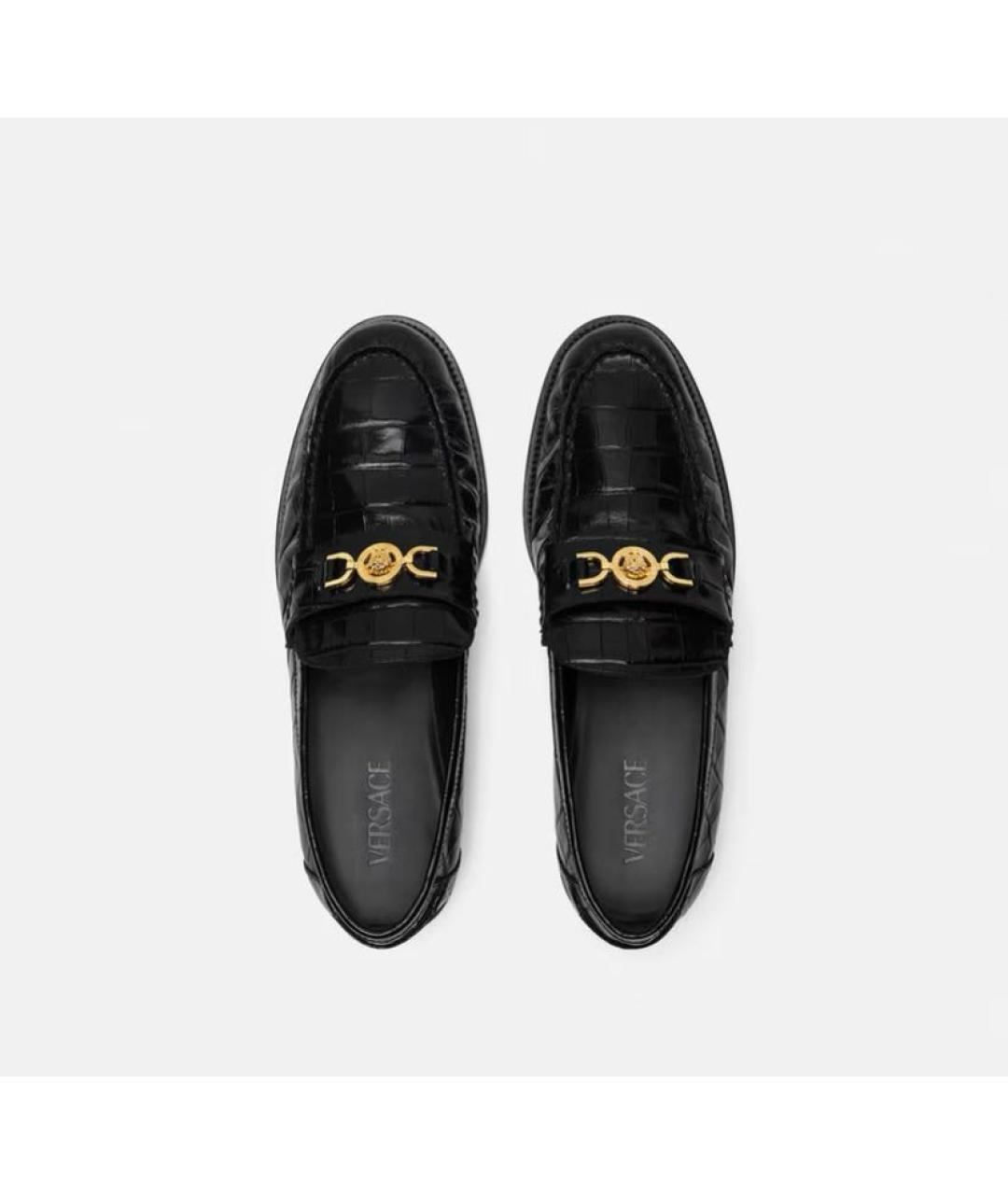 VERSACE Черные кожаные лоферы, фото 3
