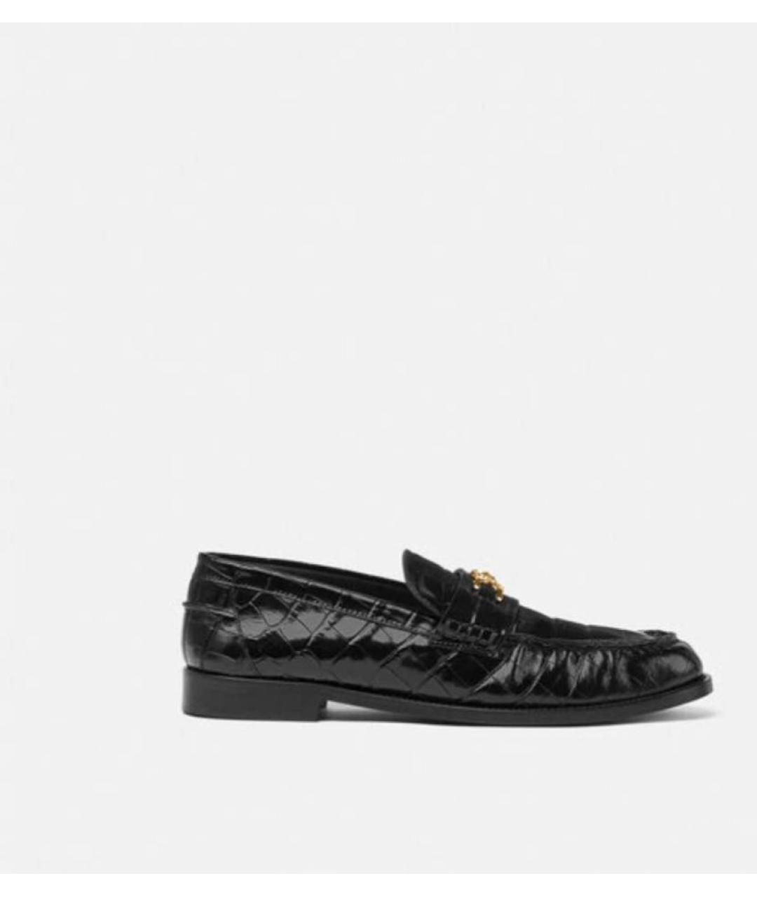 VERSACE Черные кожаные лоферы, фото 8