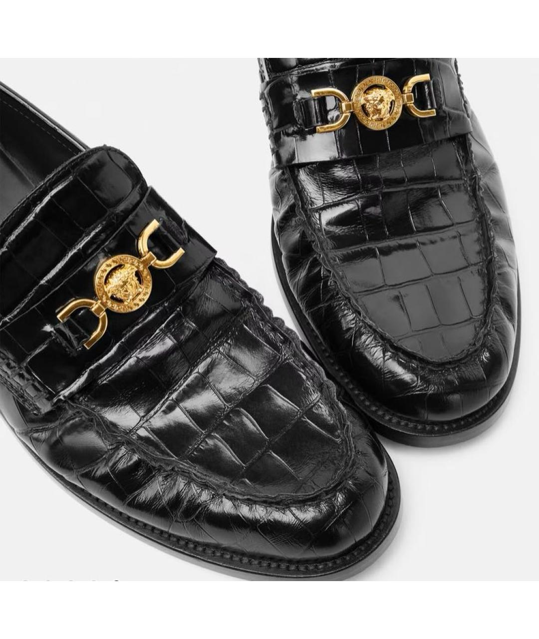 VERSACE Черные кожаные лоферы, фото 7