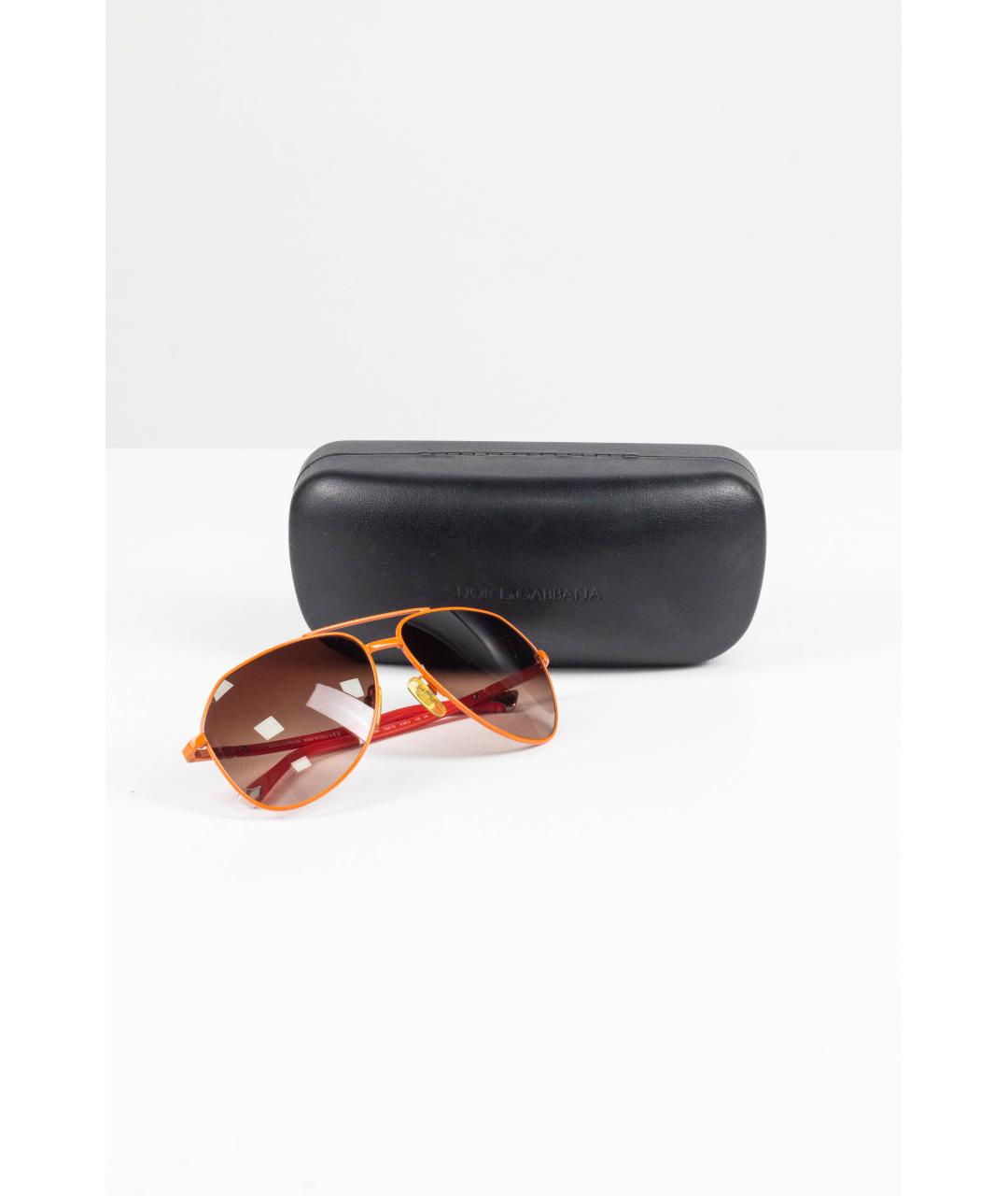 DOLCE&GABBANA Оранжевое металлические солнцезащитные очки, фото 7