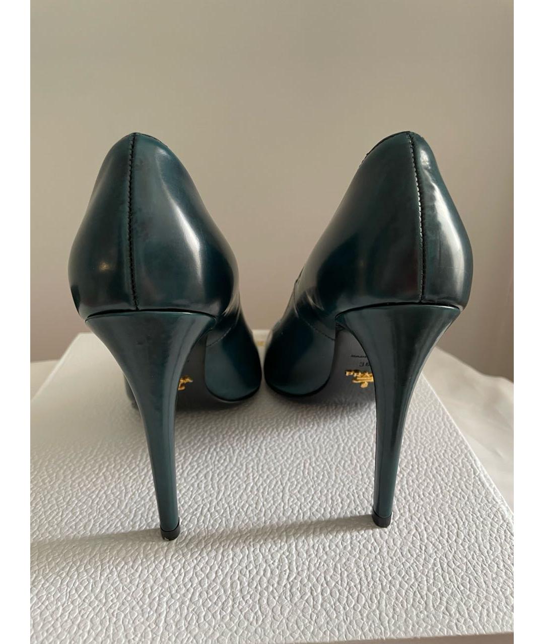 PRADA Зеленые кожаные туфли, фото 4