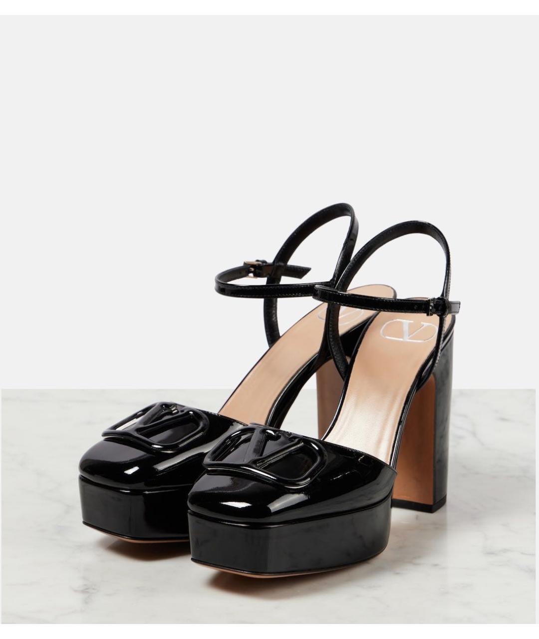 VALENTINO Черные босоножки из лакированной кожи, фото 3