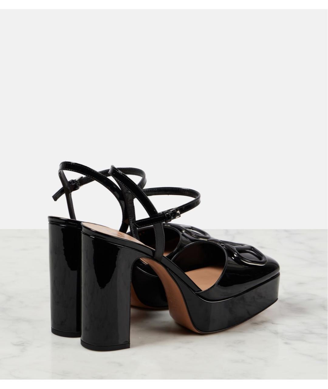 VALENTINO Черные босоножки из лакированной кожи, фото 4