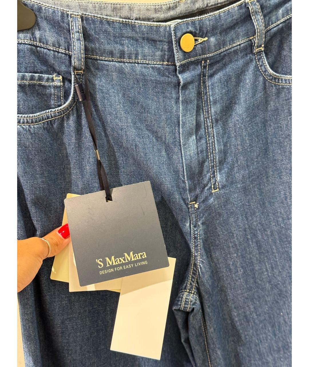 'S MAX MARA Темно-синие хлопковые капри, фото 4