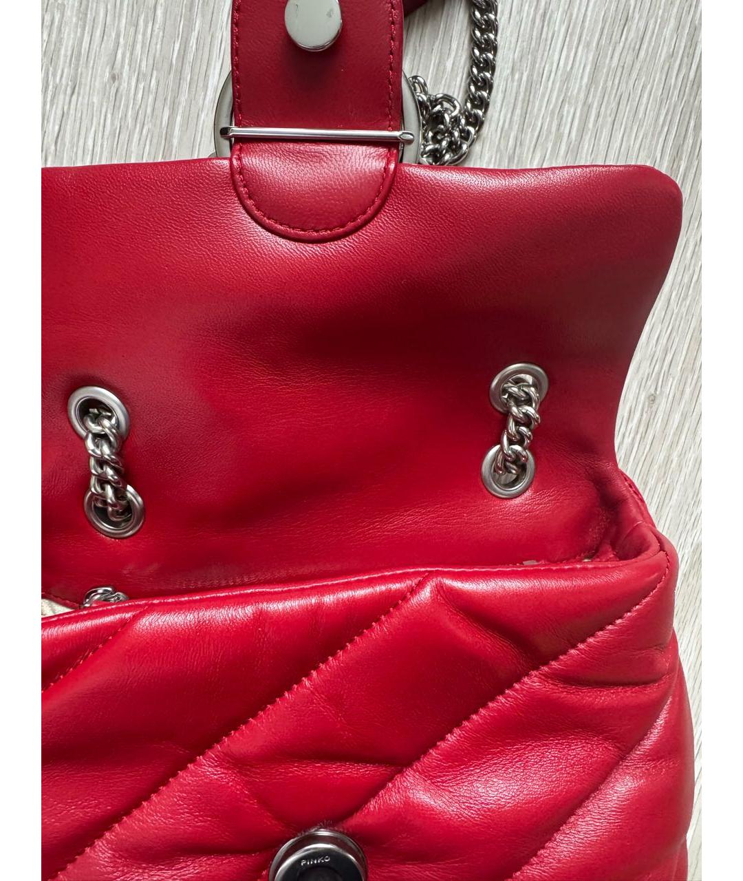 PINKO Красная кожаная сумка через плечо, фото 2