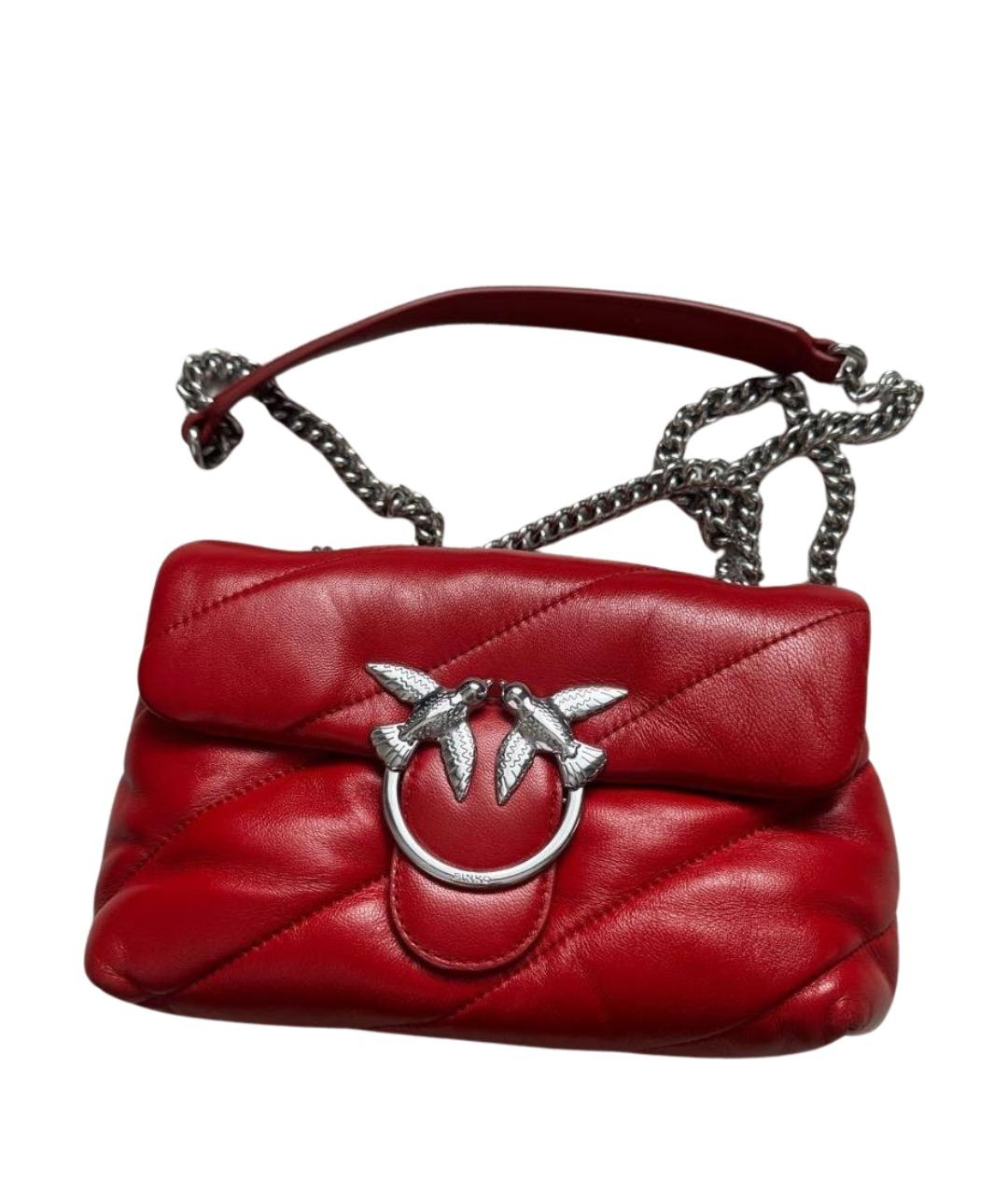 PINKO Красная кожаная сумка через плечо, фото 1