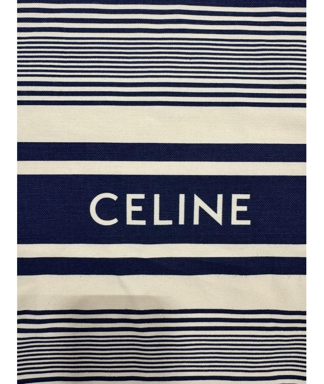 CELINE Синяя тканевая сумка тоут, фото 3