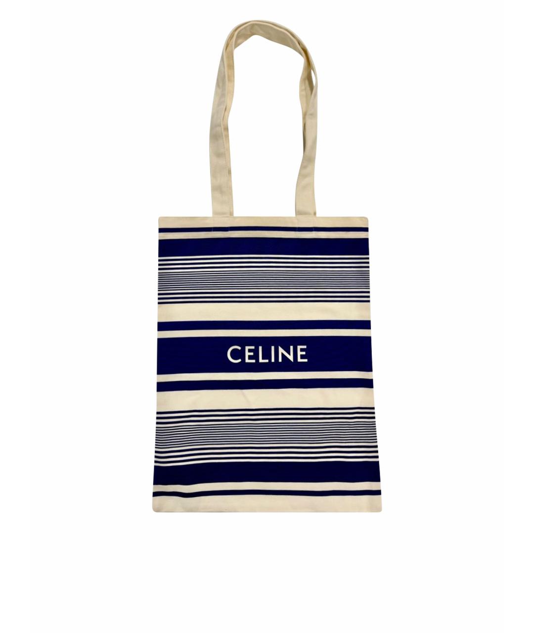 CELINE Синяя тканевая сумка тоут, фото 1