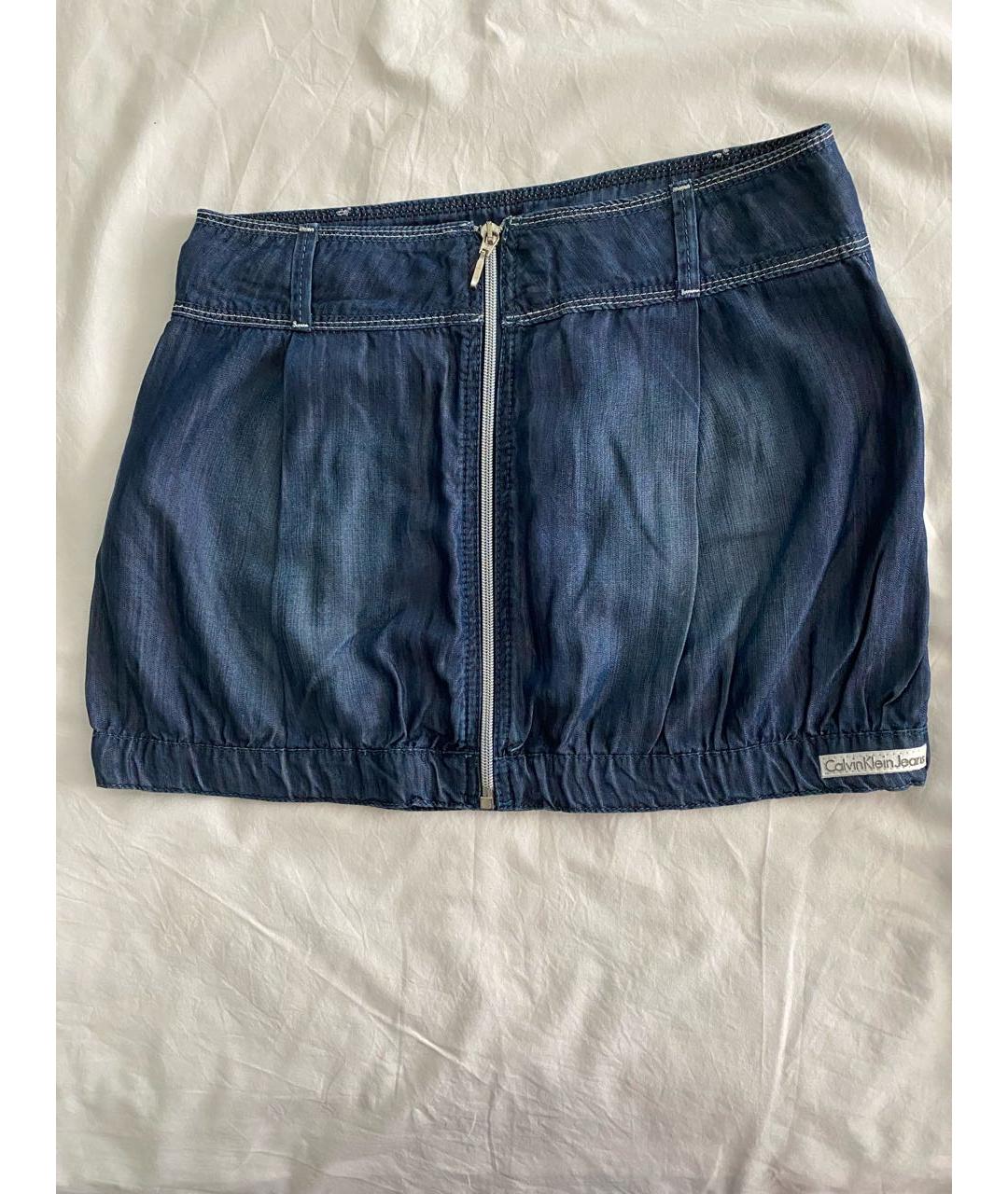 CALVIN KLEIN Синяя юбка мини, фото 9