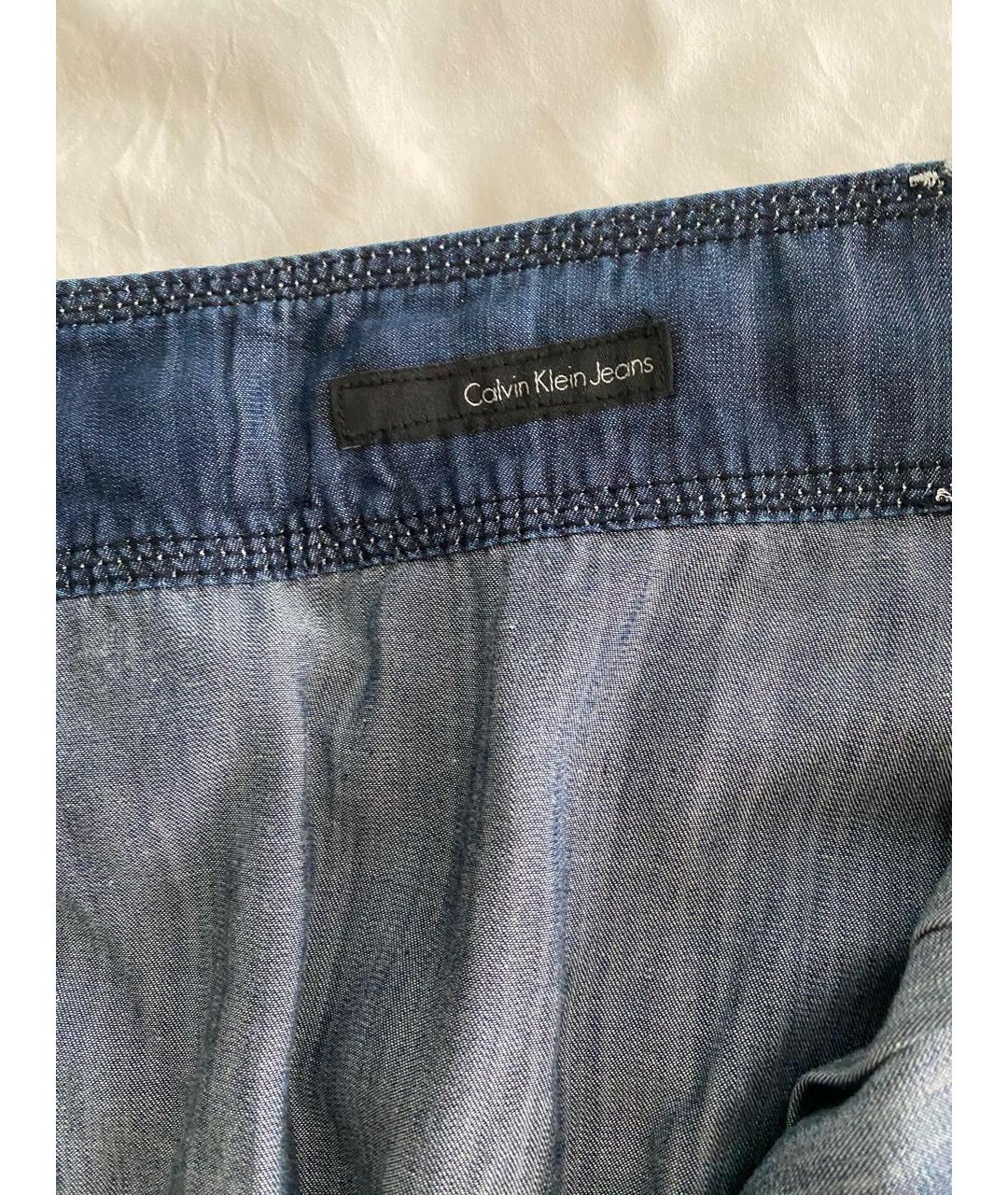 CALVIN KLEIN Синяя юбка мини, фото 4