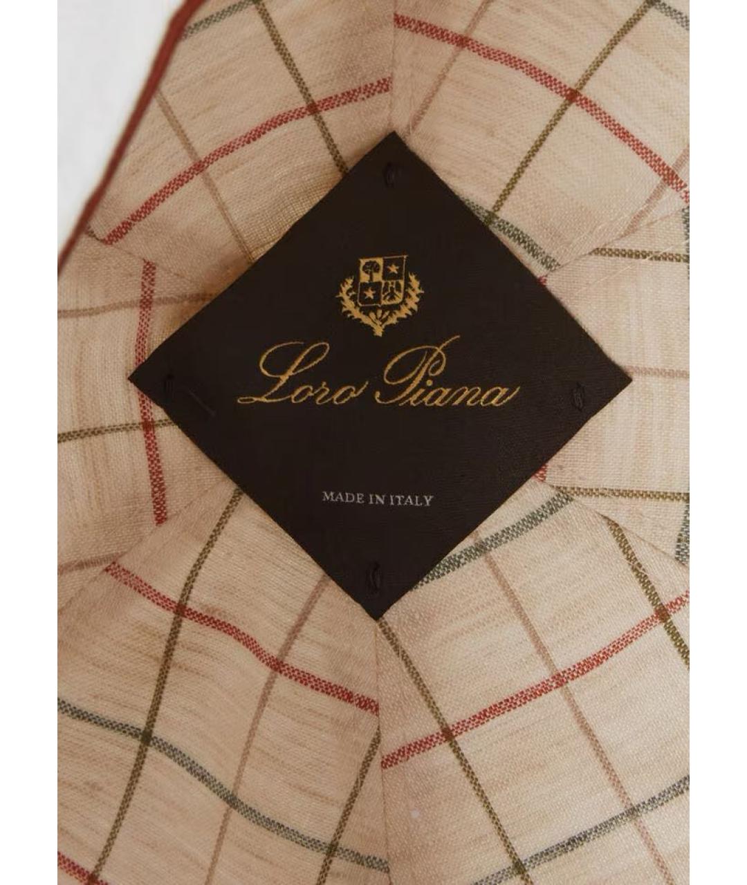 LORO PIANA Белая льняная кепка/бейсболка, фото 4