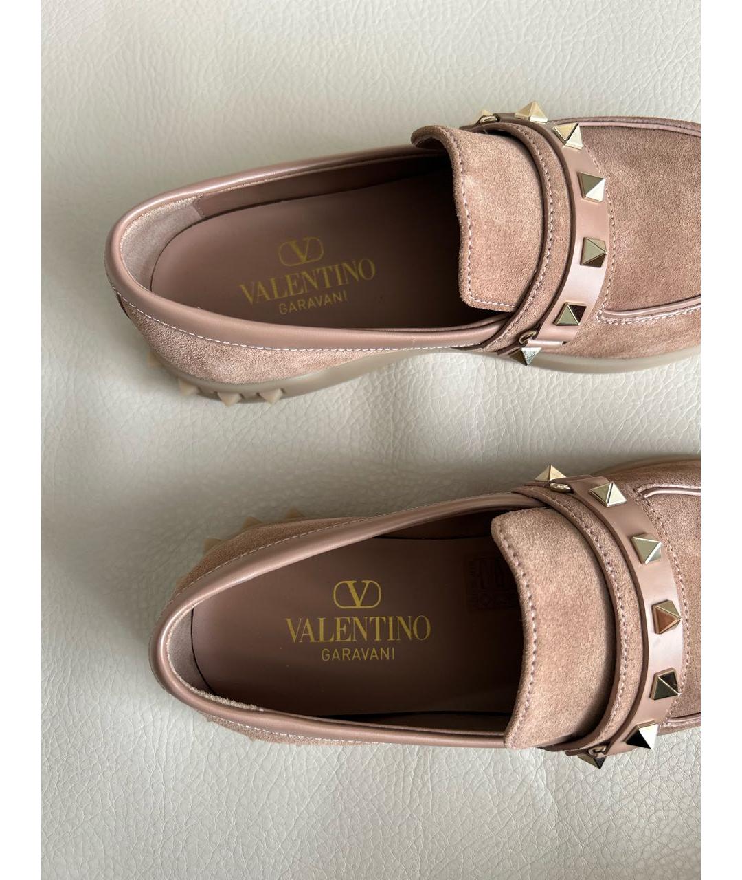 VALENTINO Бежевые замшевые лоферы, фото 5
