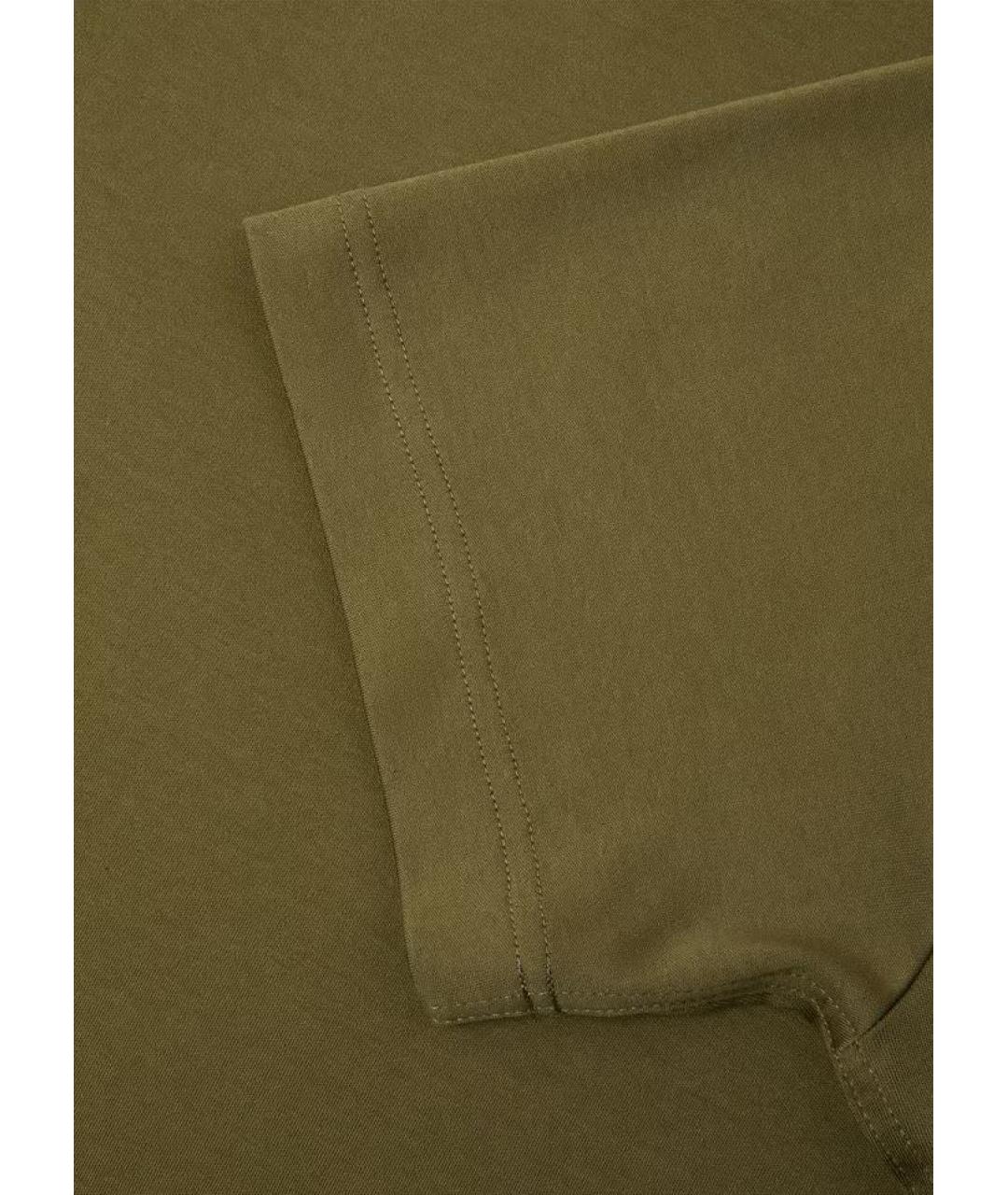 LORO PIANA Хаки хлопковая футболка, фото 5