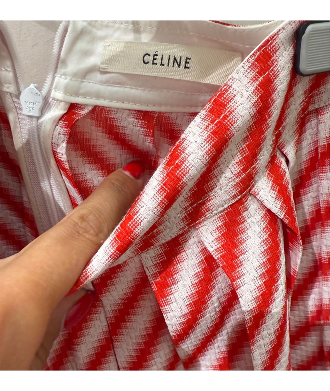 CELINE Красные вискозные бриджи, фото 7