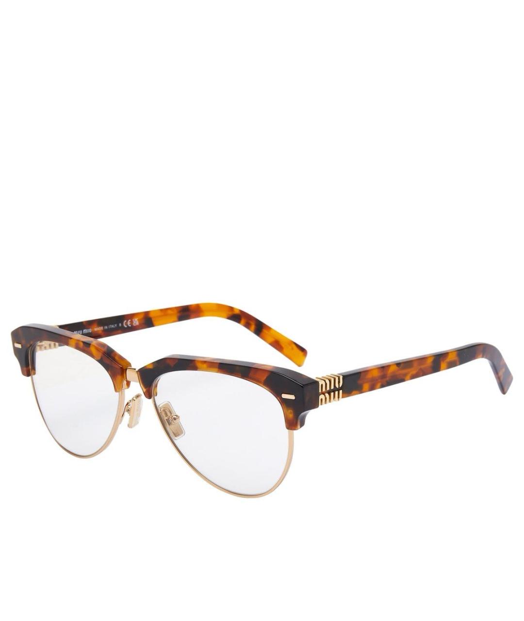 MIU MIU Коричневые пластиковые солнцезащитные очки, фото 3