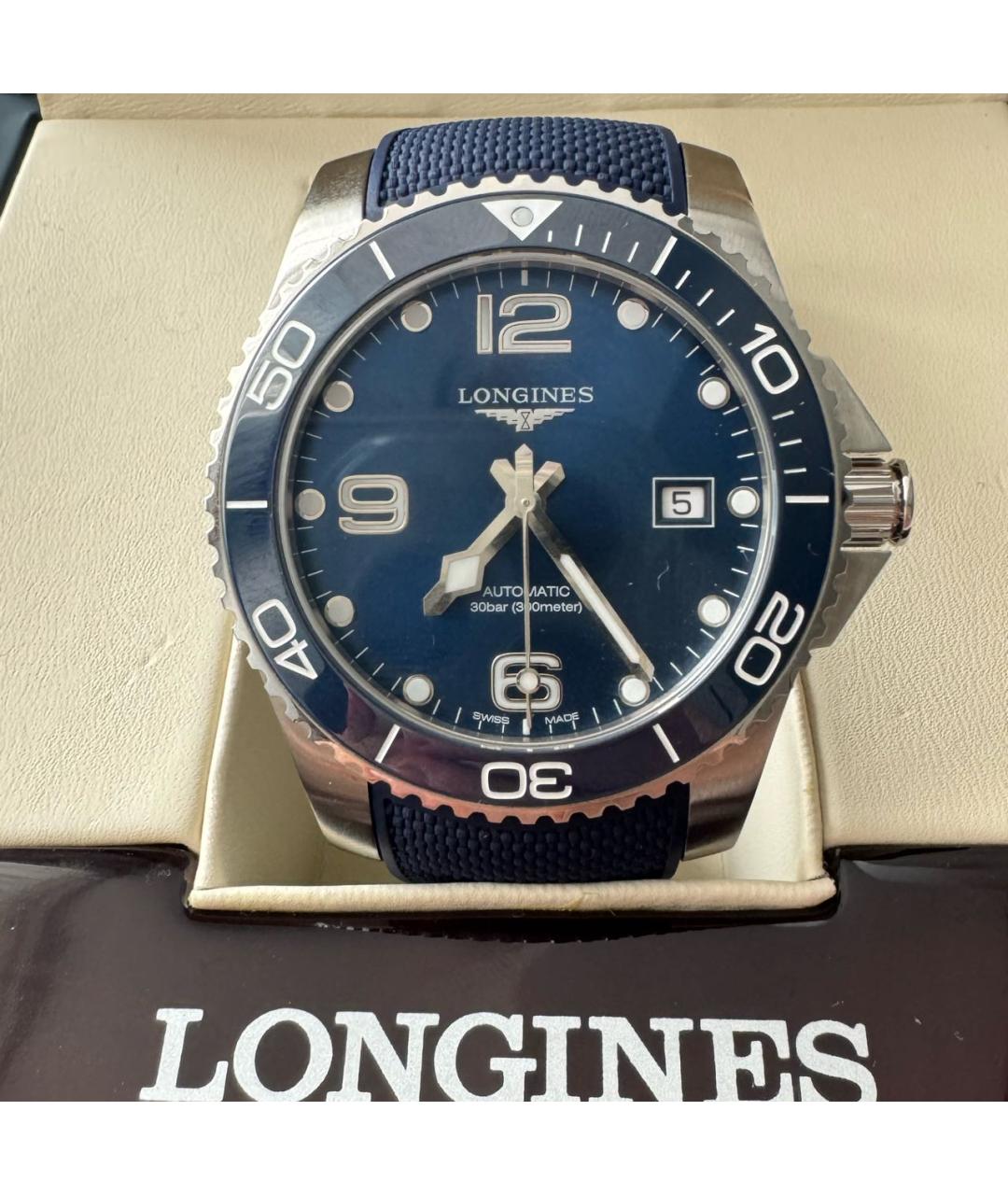 LONGINES Темно-синие стальные часы, фото 2