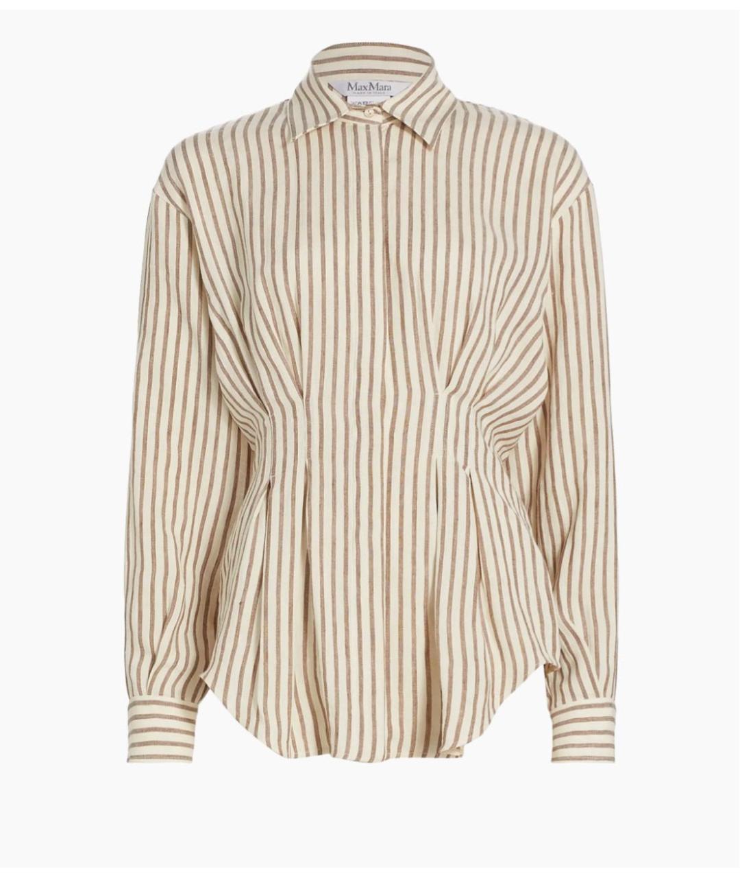 'S MAX MARA Бежевая льняная рубашка, фото 8