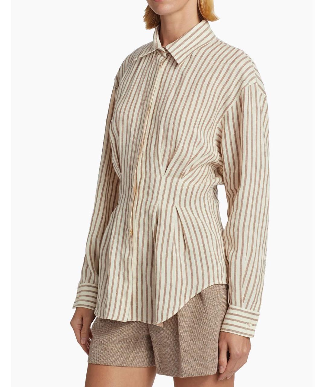 'S MAX MARA Бежевая льняная рубашка, фото 2