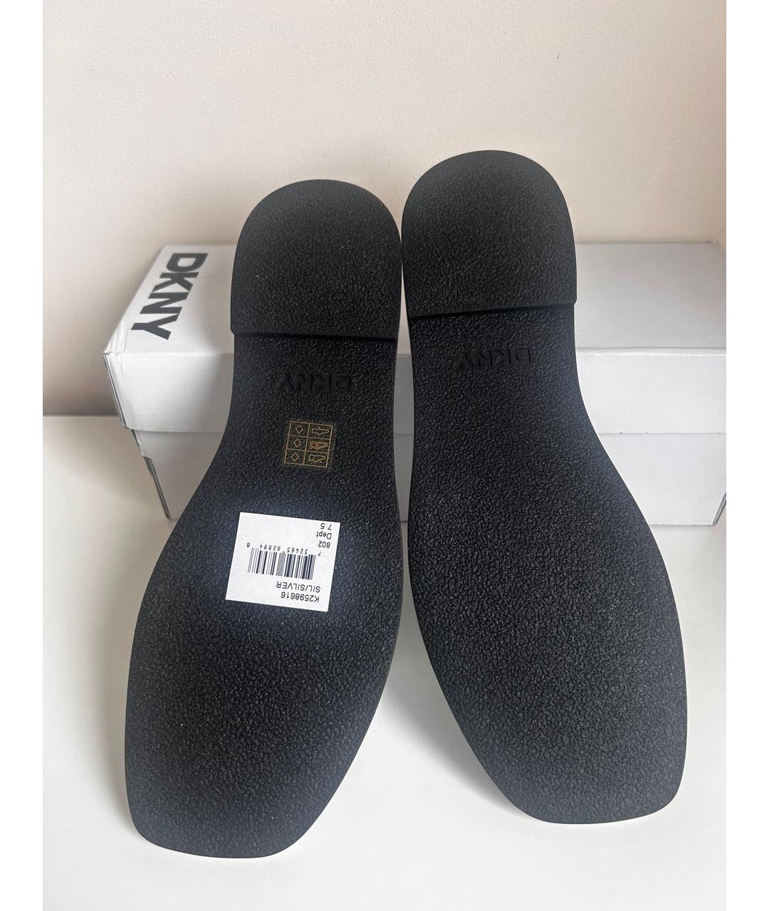 DKNY Серебряные шлепанцы из искусственной кожи, фото 7