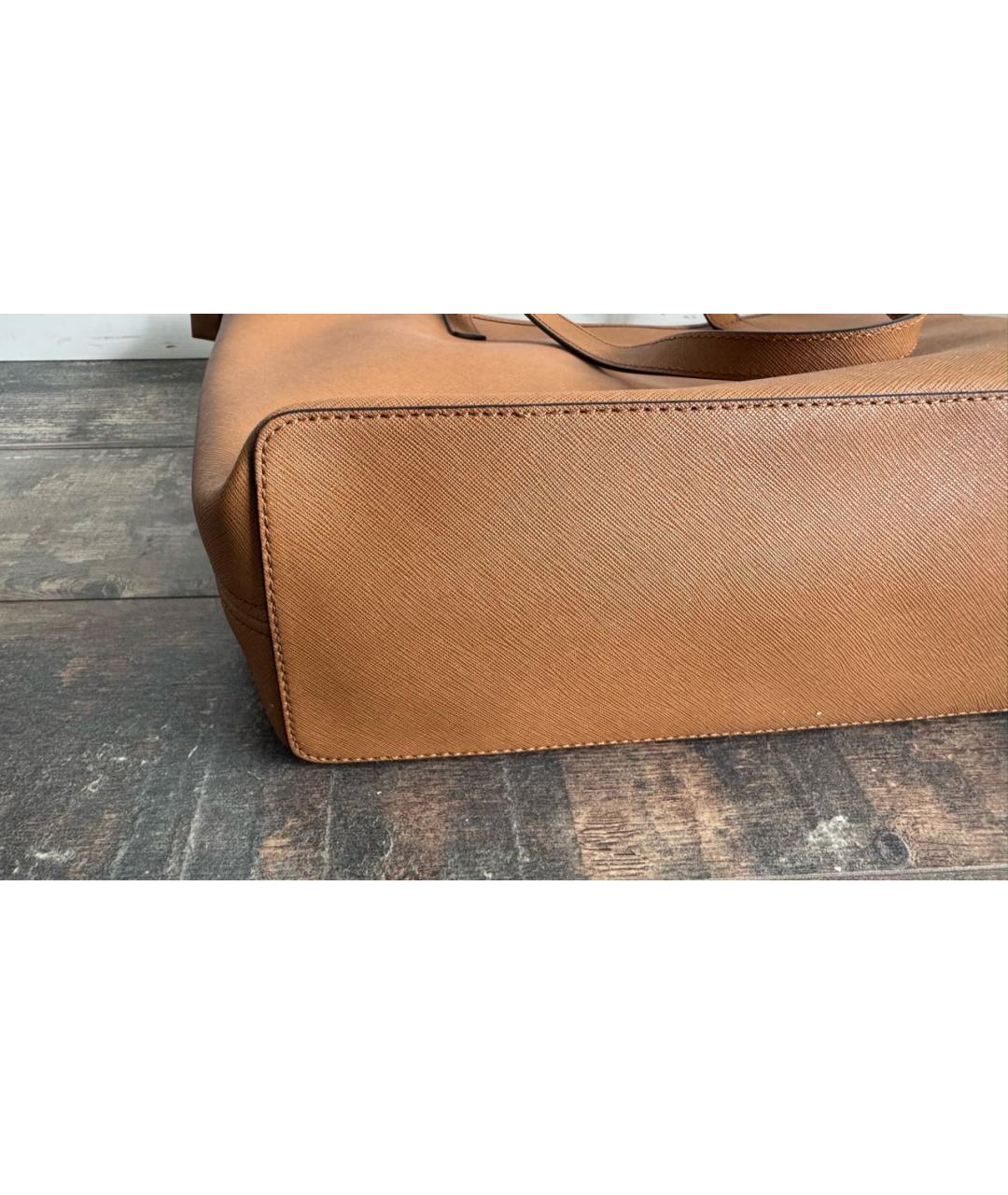 MICHAEL KORS Коричневая кожаная сумка тоут, фото 5