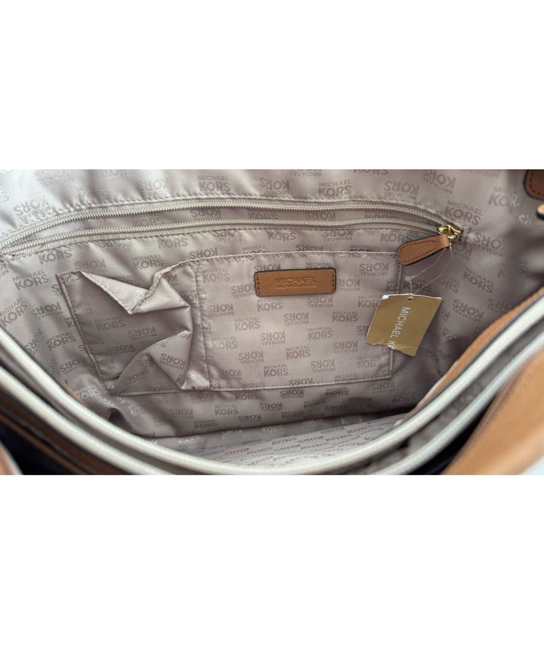 MICHAEL KORS Коричневая кожаная сумка тоут, фото 4