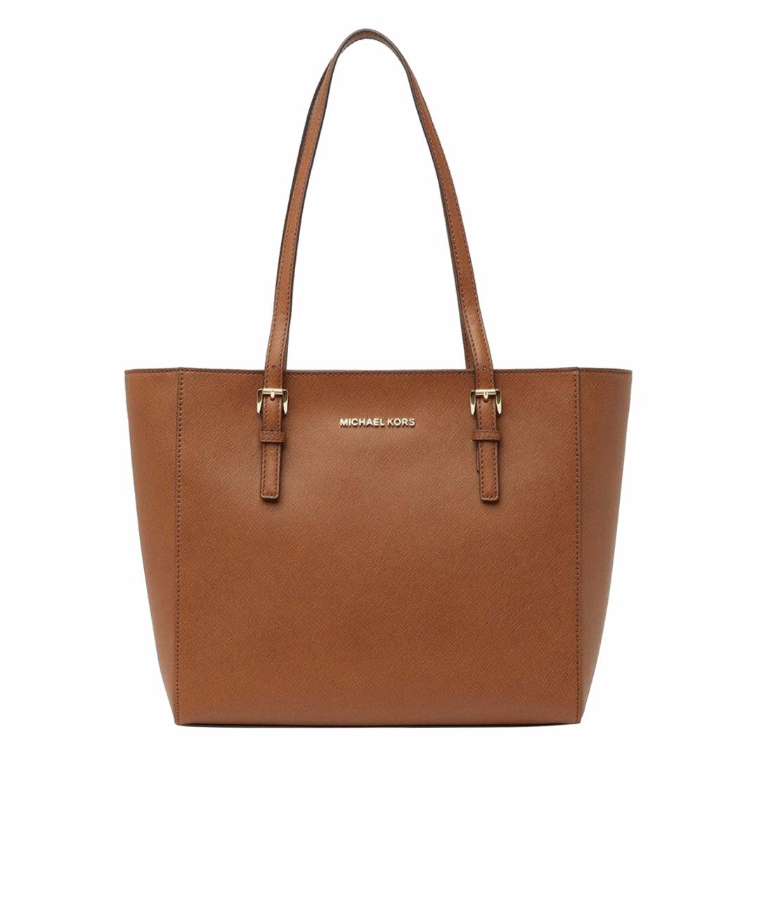 MICHAEL KORS Коричневая кожаная сумка тоут, фото 1