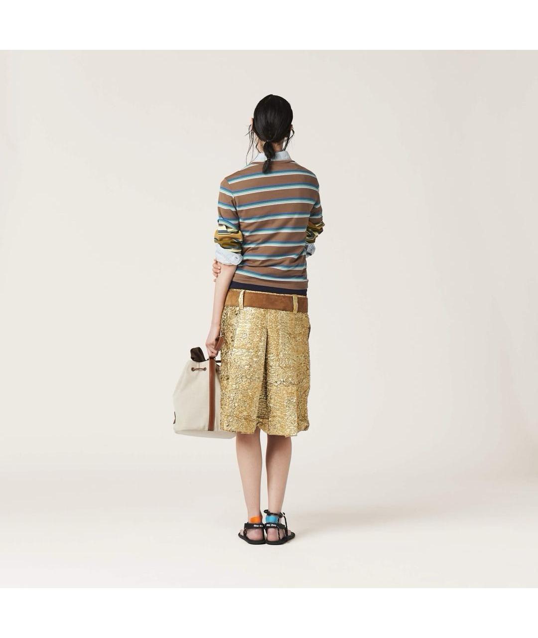 MIU MIU Коричневая хлопковая футболка, фото 5