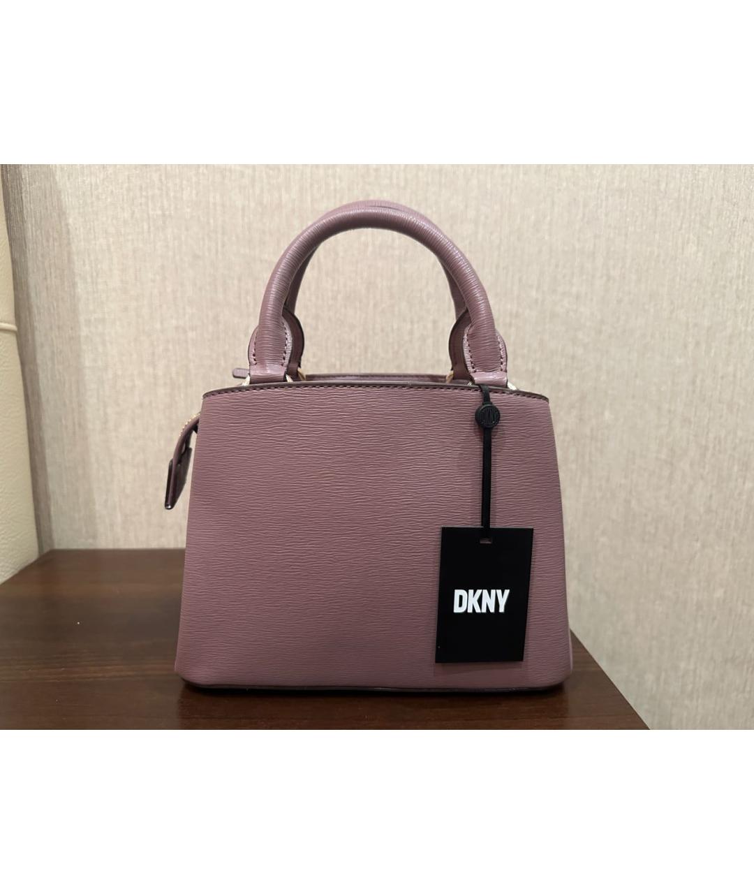 DKNY Розовая сумка с короткими ручками из искусственной кожи, фото 3