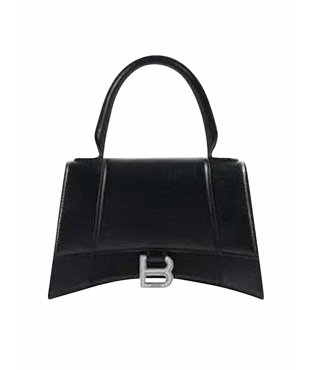 BALENCIAGA Черная кожаная сумка с короткими ручками, фото 1
