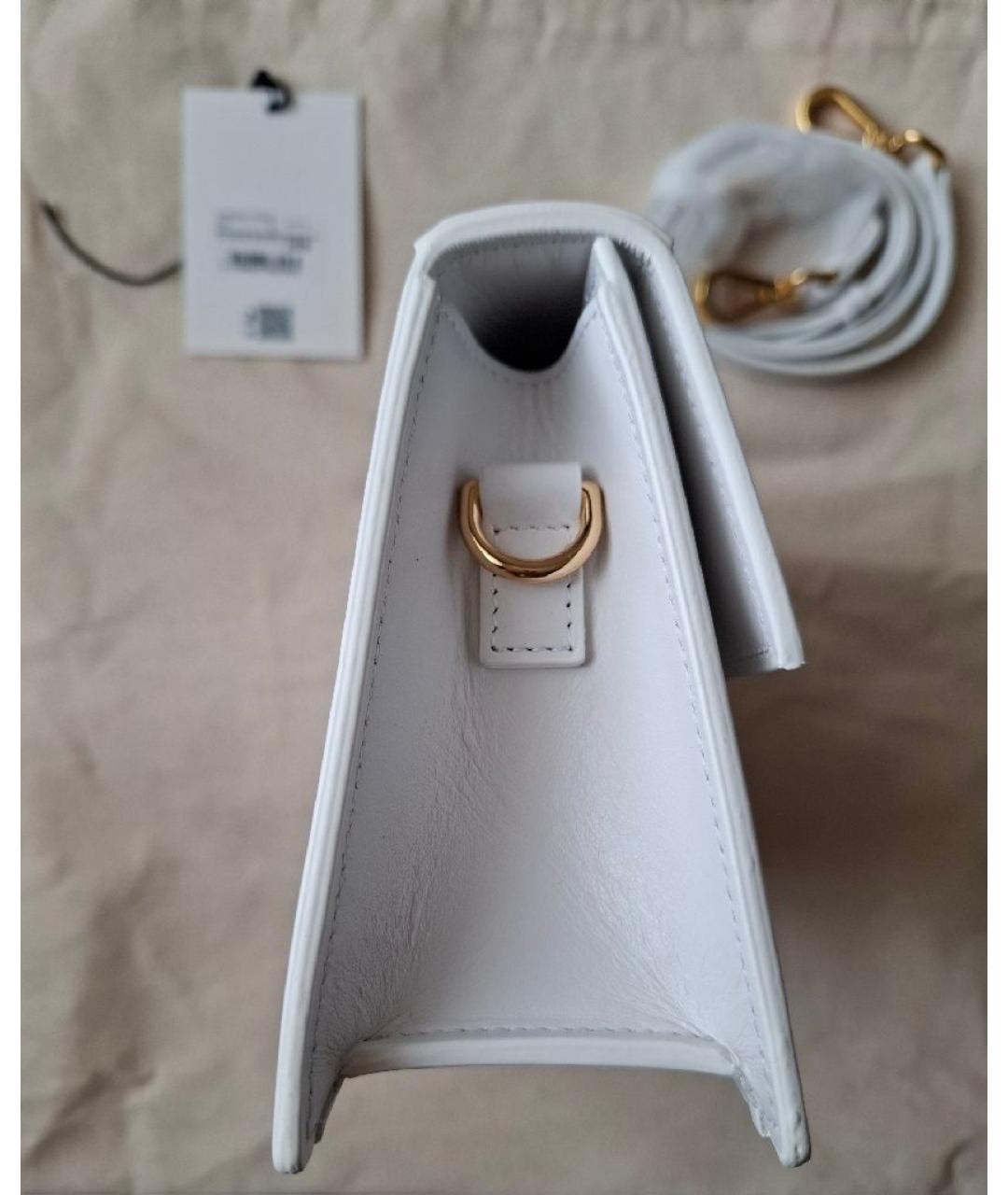 JACQUEMUS Белая кожаная сумка через плечо, фото 2