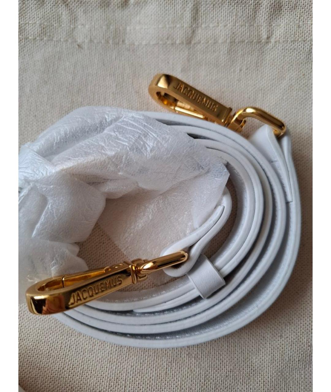 JACQUEMUS Белая кожаная сумка через плечо, фото 6
