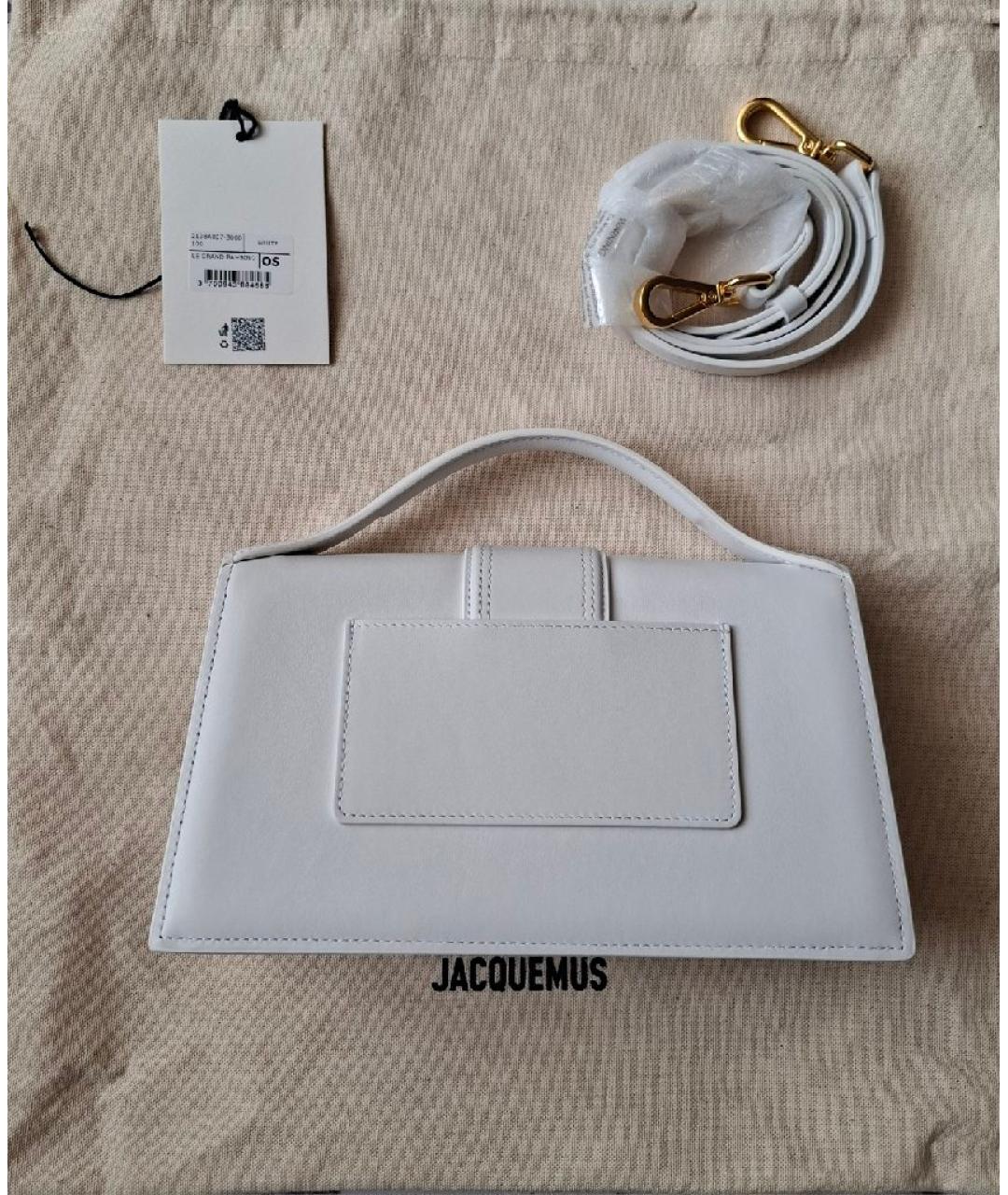 JACQUEMUS Белая кожаная сумка через плечо, фото 3