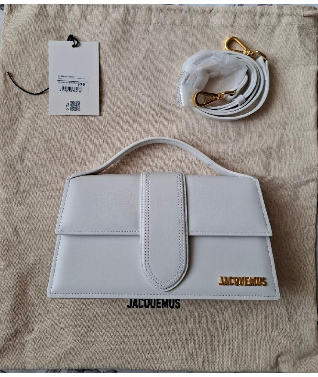 JACQUEMUS Белая кожаная сумка через плечо, фото 10