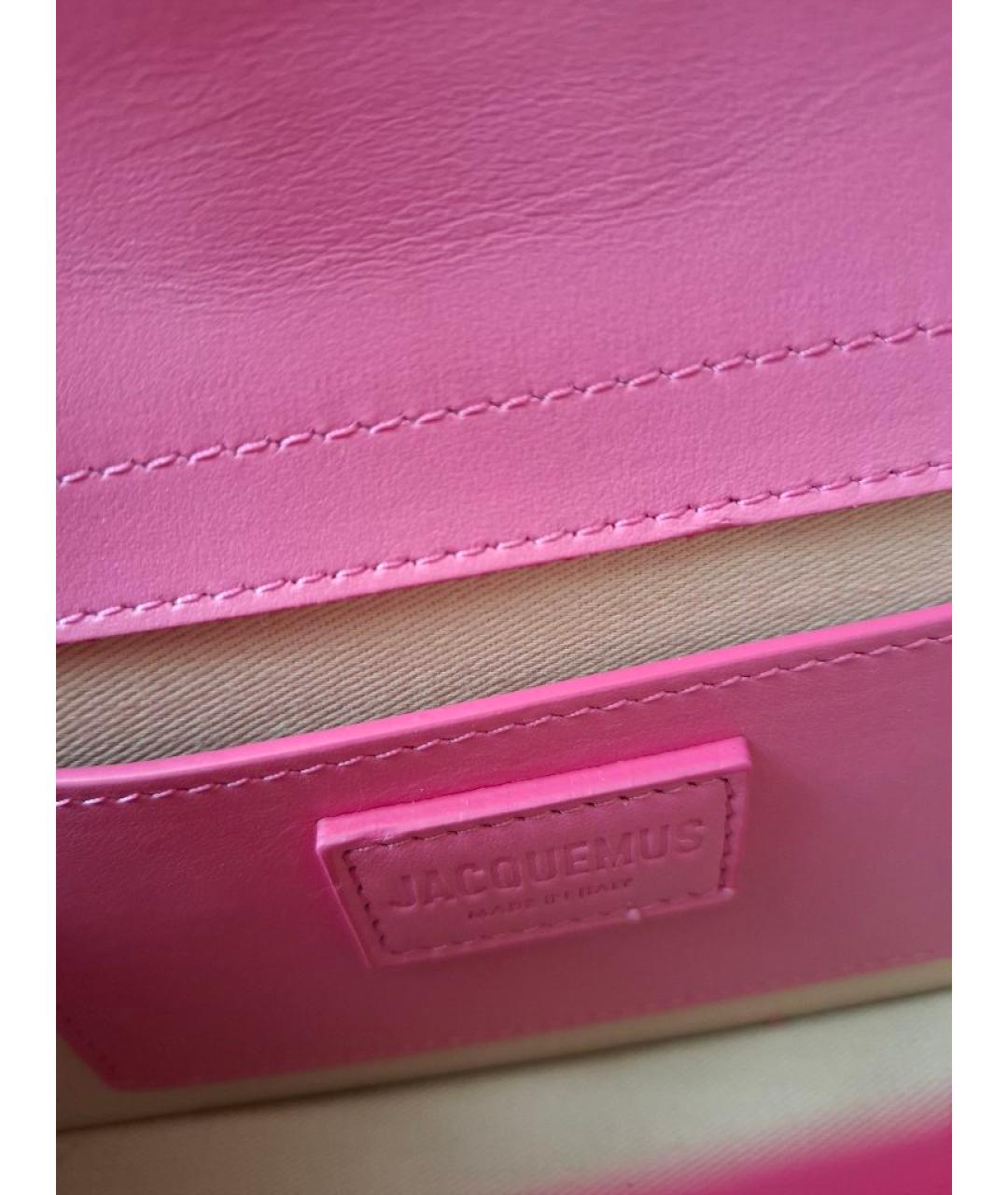 JACQUEMUS Розовая кожаная сумка через плечо, фото 6