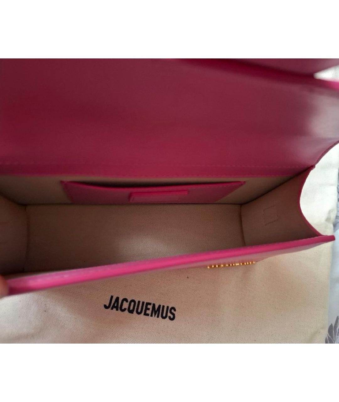 JACQUEMUS Розовая кожаная сумка через плечо, фото 4