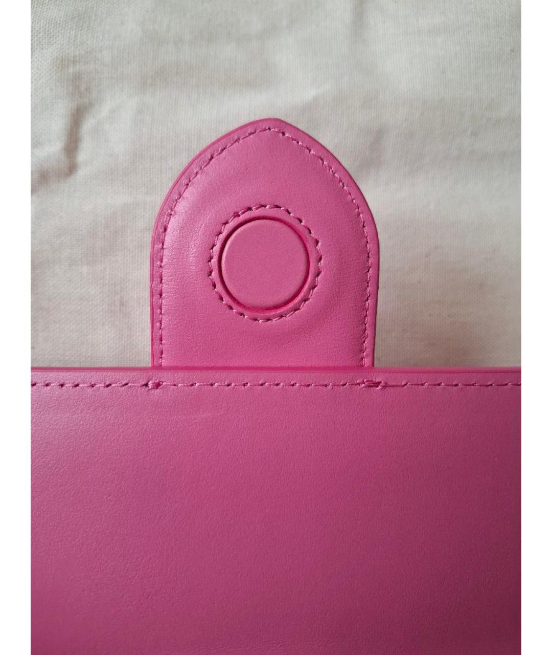 JACQUEMUS Розовая кожаная сумка через плечо, фото 7