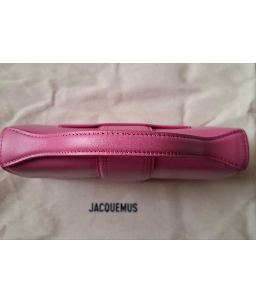 JACQUEMUS Розовая кожаная сумка через плечо, фото 5
