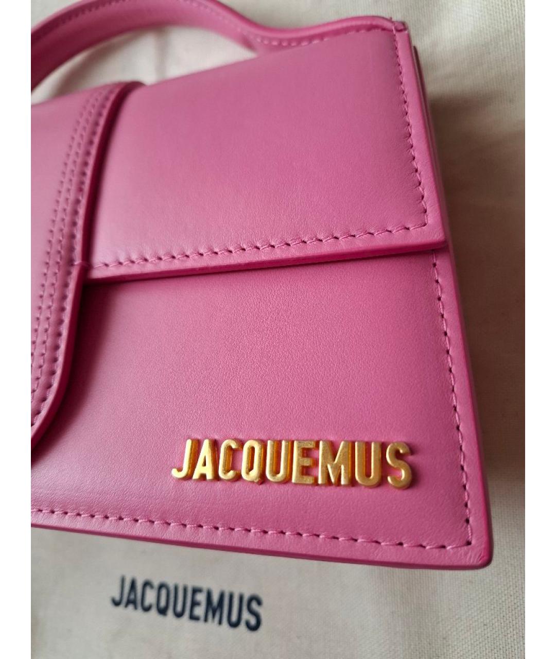 JACQUEMUS Розовая кожаная сумка через плечо, фото 8