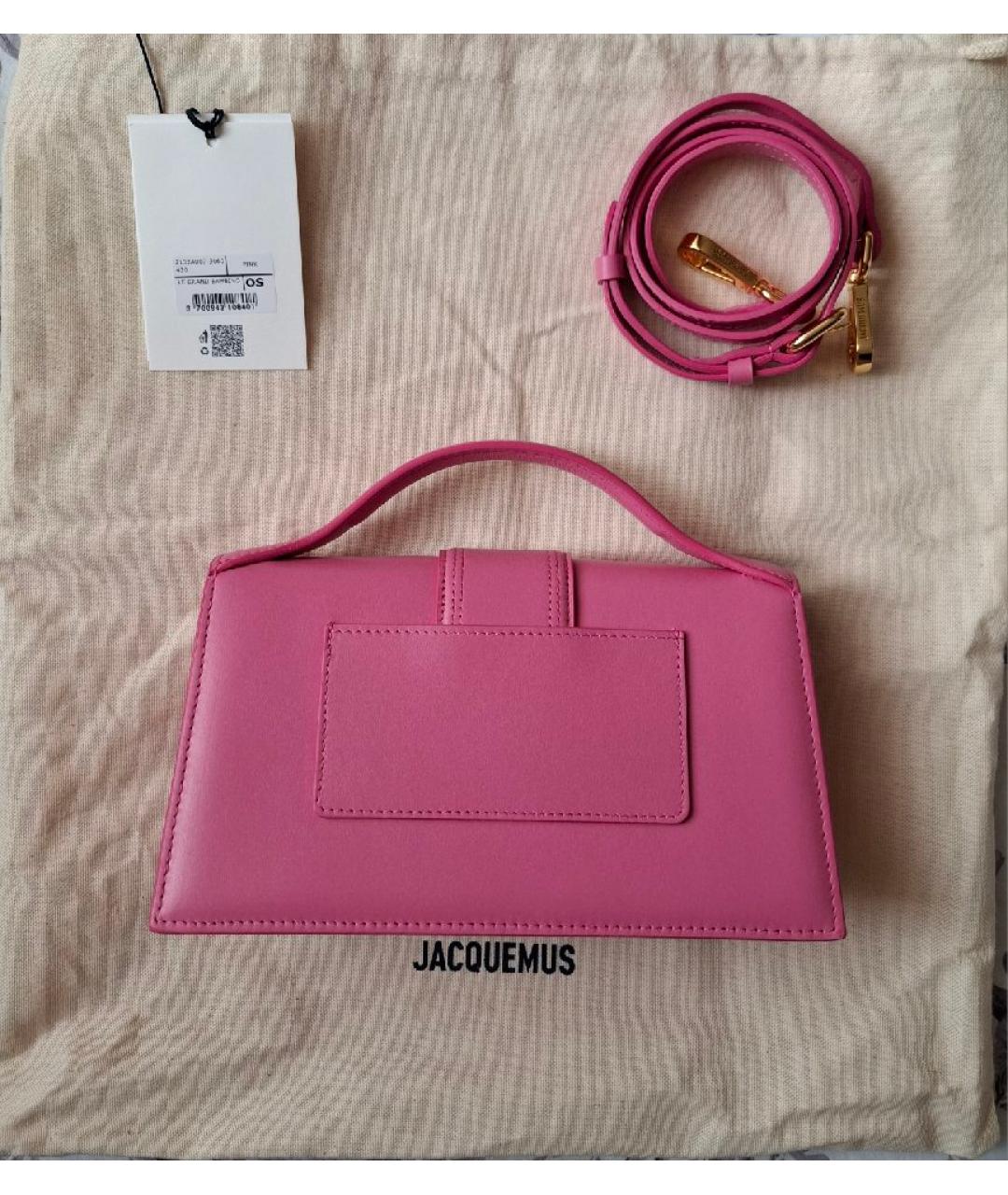 JACQUEMUS Розовая кожаная сумка через плечо, фото 3