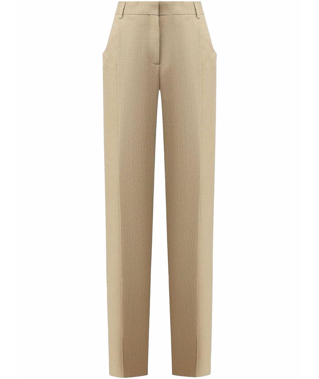 JACQUEMUS Бежевые льняные прямые брюки, фото 1