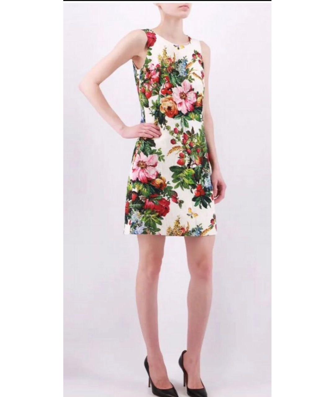 DOLCE&GABBANA Мульти хлопковое повседневное платье, фото 3