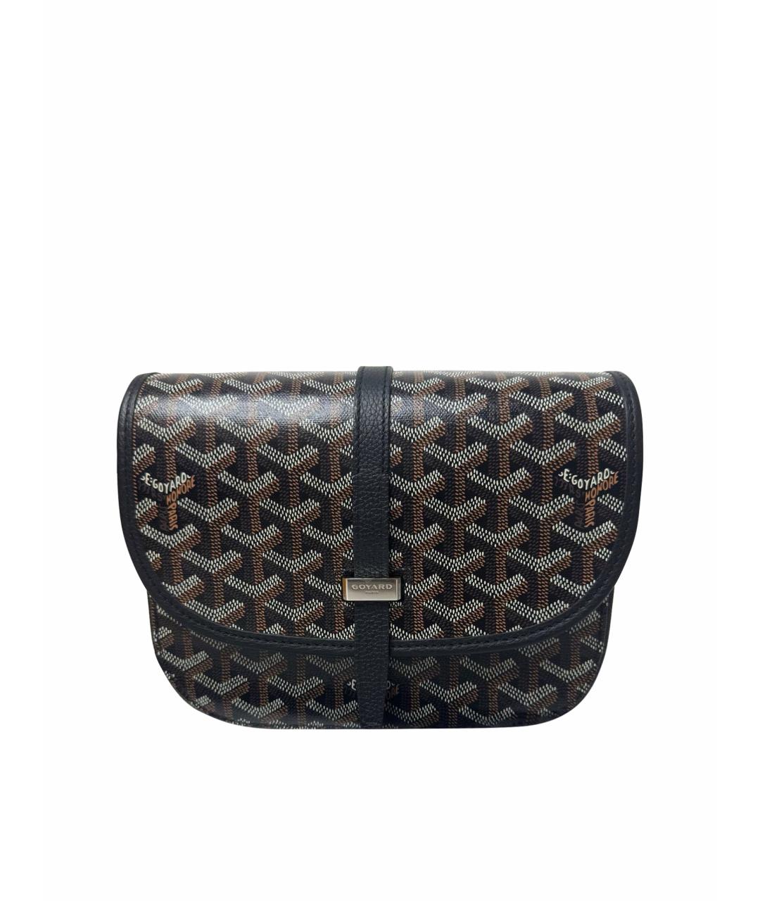 GOYARD Черная кожаная сумка на плечо, фото 1