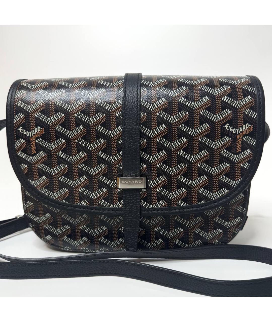 GOYARD Черная кожаная сумка на плечо, фото 2
