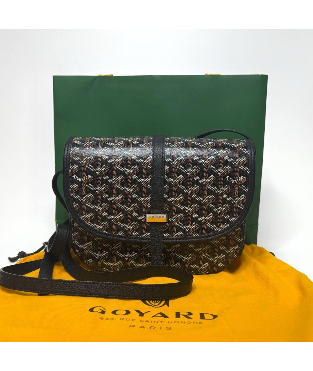 GOYARD Черная кожаная сумка на плечо, фото 9