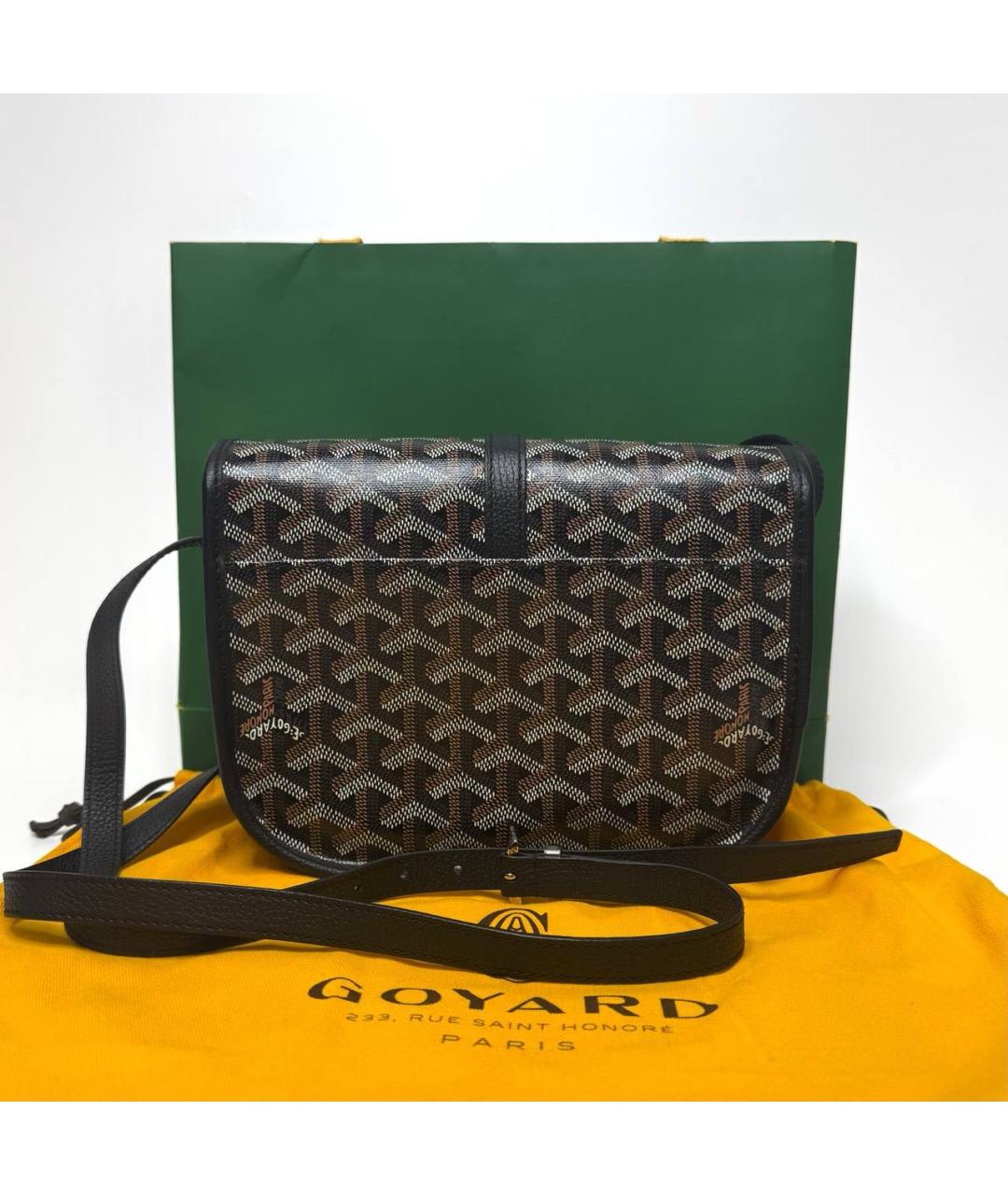 GOYARD Черная кожаная сумка на плечо, фото 3
