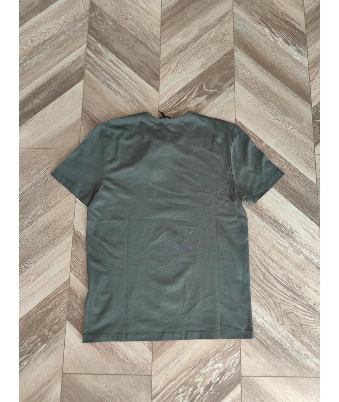 BLAUER Хаки хлопковая футболка, фото 2