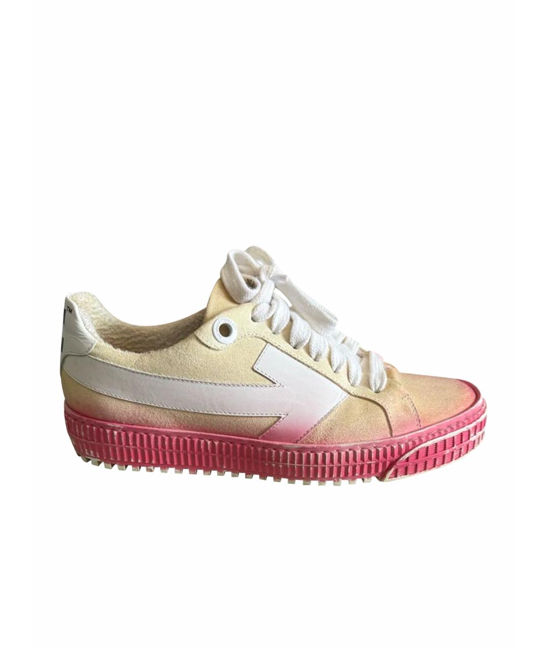 OFF-WHITE Розовые замшевые кеды, фото 1