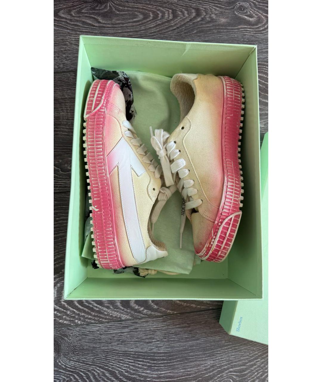 OFF-WHITE Розовые замшевые кеды, фото 7